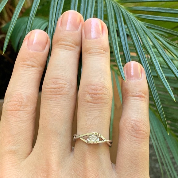 Crystal Zircon Stone Infinite Ring 925 Silver - Picture 6 of 8